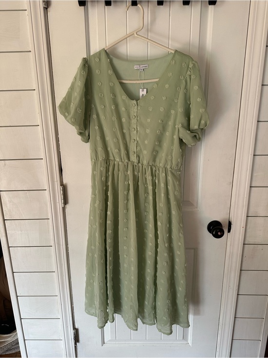 Baltic Born Dresses & Skirts - Baltic Born Mika Sage Swiss Dot dress